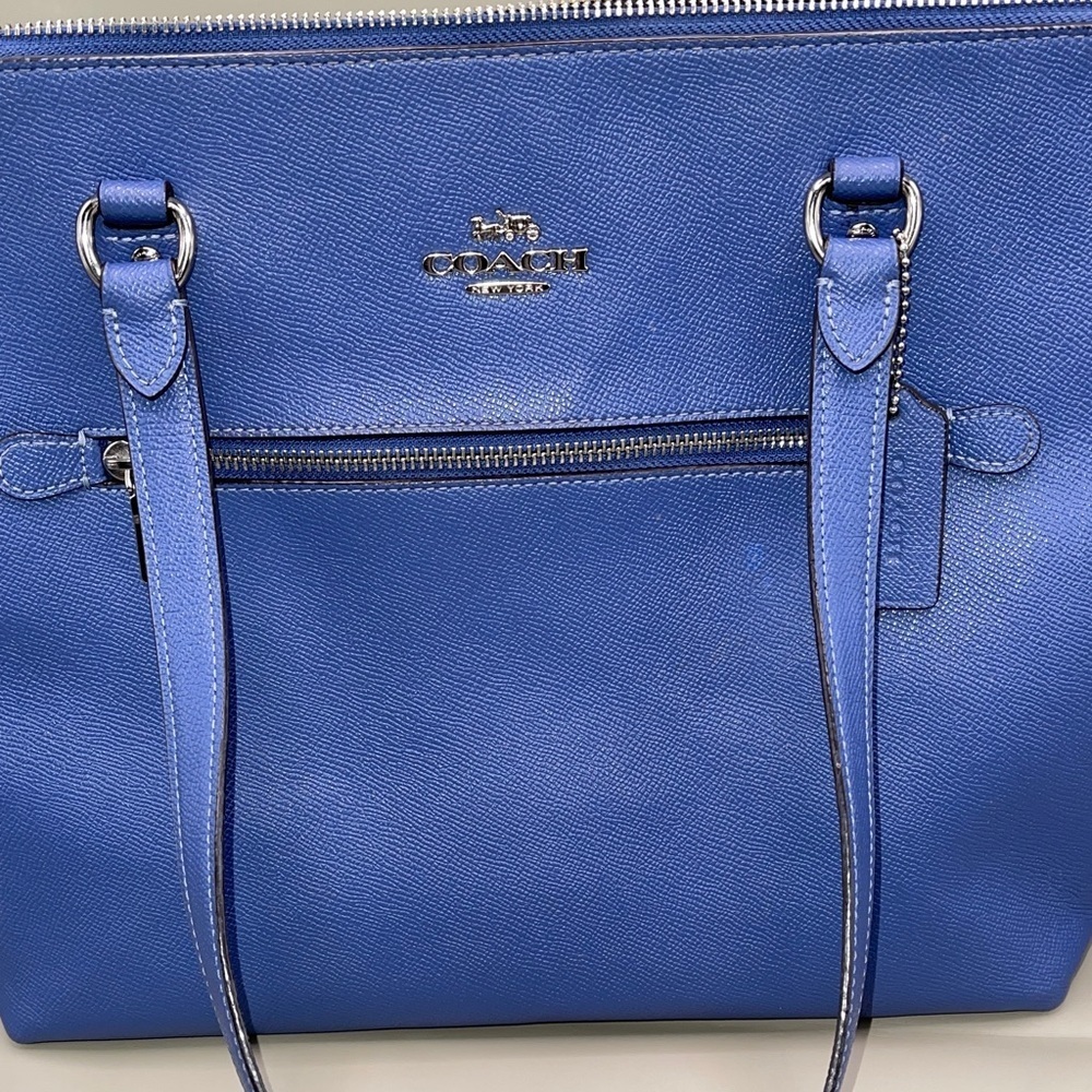 Coach Large Royal Blue Leather Tote G1978-F79608 Striking Coach BIG - Picture 10 of 10